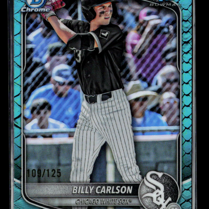 2025 Bowman Draft Chrome Billy Carlson #BDC-10 Aqua Reptilian Refractor 109/125