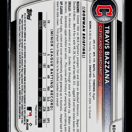 2025 Bowman Chrome Draft Travis Bazzana #BDC-49 Aqua 064/125