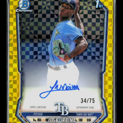 2026 Bowman Chrome Jose Urbina #CPA-JU Yellow 1st Bowman 34/75 Auto