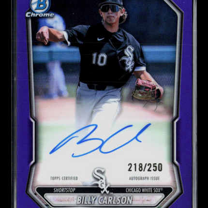 2025 Bowman Chrome Draft Billy Carlson #CPA-BC Purple Refractor 218/250 Auto