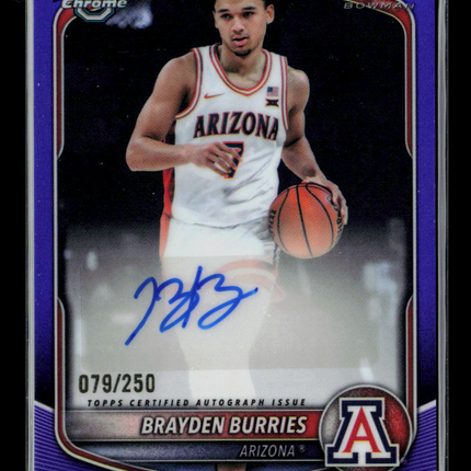 2025 Bowman Chrome Brayden Burries #CPA-BB Purple Refractor 079/250 Auto