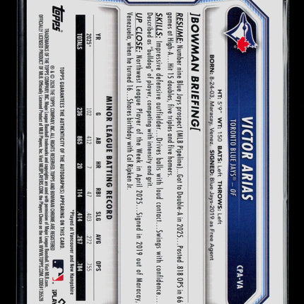 2026 Bowman Chrome Victor Arias #CPA-VA Auto