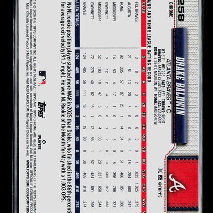 2026 Topps Chrome Drake Baldwin #258 X-Fractor