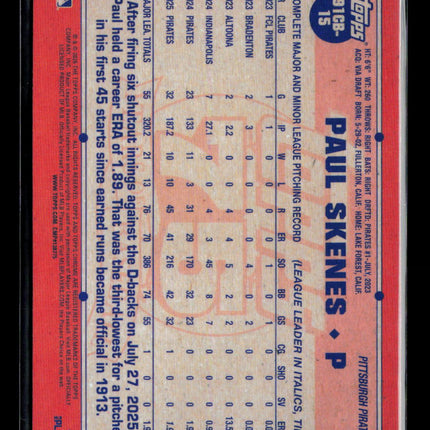 2024 Topps Chrome 75 Years of Baseball Paul Skenes #91CB-15