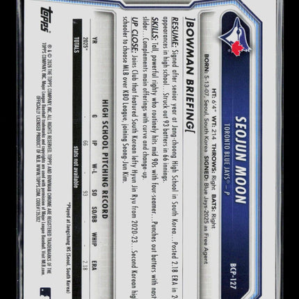 2020 Bowman Chrome Seojun Moon #BCP-127 Refractor