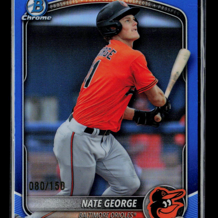 2025 Bowman Chrome Draft Nate George #BDC-113 Blue Refractor 080/150