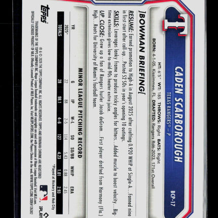 2026 Bowman Chrome Caden Scarborough #BCP-17 Mega Box Mojo Refractor