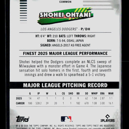 2026 Topps Finest Shohei Ohtani #50