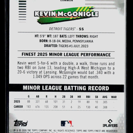 2026 Topps Finest Kevin McGonigle #74 RC