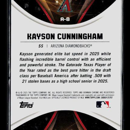 2025 Bowman Chrome Axis Kayson Cunningham #A-8 /150