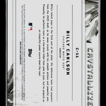 2025 Bowman Chrome Crystallized Billy Carlson #C-11