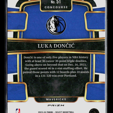 2024 Panini Select Luka Dončić #51 Tiger Stripe