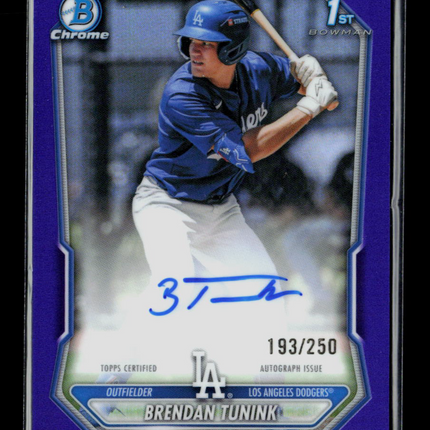 2026 Bowman Chrome Brendan Tunink #CPA-BT Purple 193/250 1st Bowman Auto