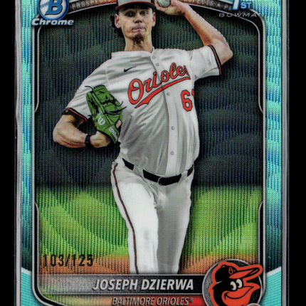 2025 Bowman Draft Chrome Joseph Dzierwa #BDC-186 Aqua Wave Refractor 103/125