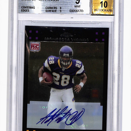 2007 Topps Chrome Rookie Autographs Adrian Peterson #TC181 RC BGS 9 Auto 10