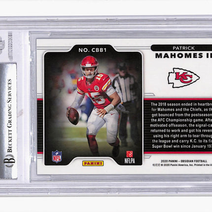 2020 Panini Obsidian Patrick Mahomes II #CBB1 Color Blast Black BGS 9
