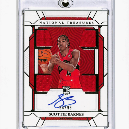 2021 Panini National Treasures Scottie Barnes #RMQ-SCB Patch 94/99 RC Auto