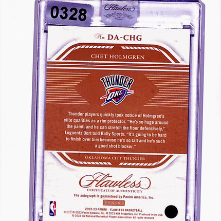 2022 Panini Flawless Distinguished Chet Holmgren #DA-CHG Ruby 02/15 Auto
