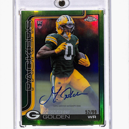 2025 Topps Chrome Matthew Golden #RA-MGO Green Refractor 52/99 RC Auto