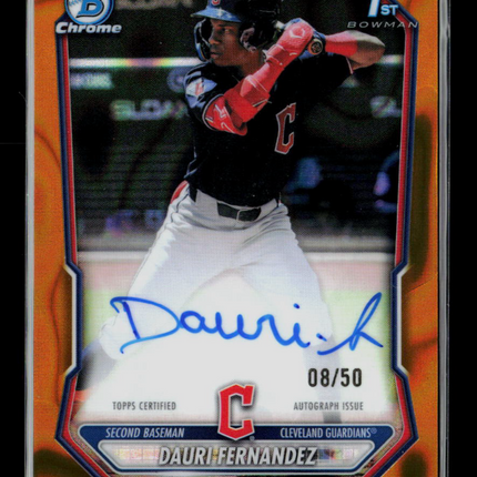 2026 Bowman Chrome Dauri Fernandez #CPA-DF Orange Lava 08/50 Auto