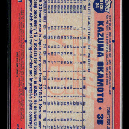 2026 Topps Chrome Kazuma Okamoto #91CB-24 RC