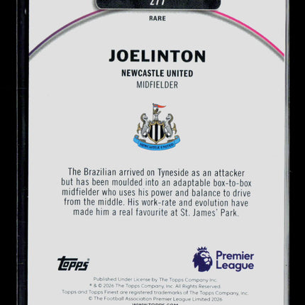 2026 Topps Finest Joelinton #277 Blue Refractor 13/99