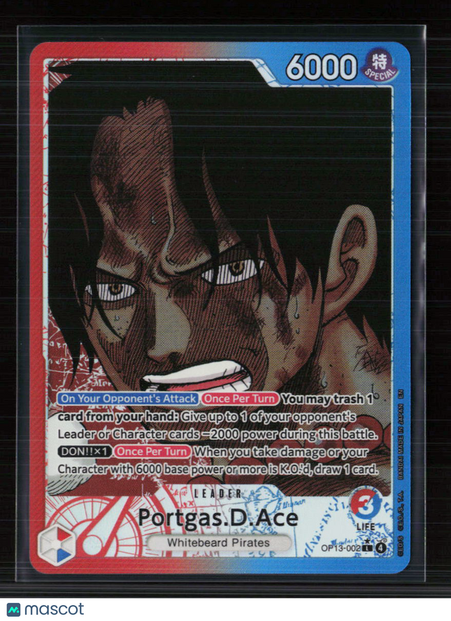 One Piece Portgas.D.Ace (Alternate Art) Carrying On His Will L • OP13-002 Foil
