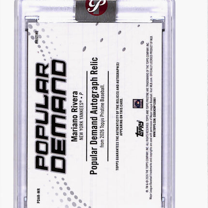 2026 Topps Pristine Popular Demand Mariano Rivera #PDAR-MR 19/50 Patch Auto