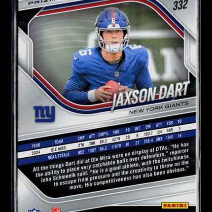 2025 Panini Prizm Silver Football Jaxson Dart #332 RC