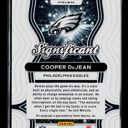 2024 Panini Prizm Significant Signatures Cooper DeJean #SS-CDN RC Auto
