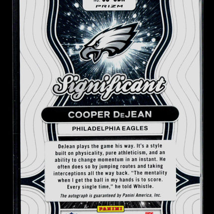 2024 Panini Prizm Significant Signatures Cooper DeJean #SS-CDN RC Auto
