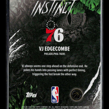 2025 Topps Chrome Instinct VJ Edgecombe #INS-13 Green 44/99 RC