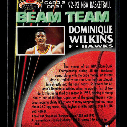 1993 Topps Stadium Club Beam Team Dominique Wilkins #2