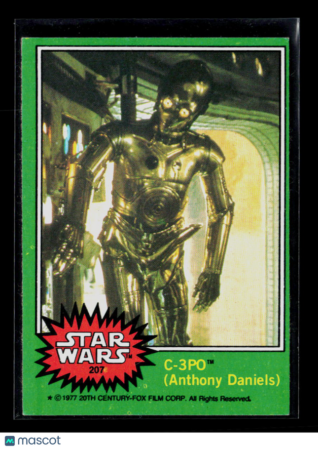 1977 Topps Star Wars C-3po Anthony Daniels #207 Error Golden Rod