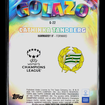 2025 Topps Chrome UEFA Golazo Cathinka Tandberg #G-22 RC
