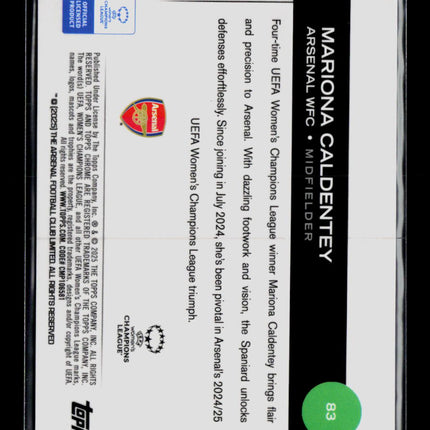 2025 Topps Chrome UEFA Mariona Caldentey #83 Pink Refractor 088/250