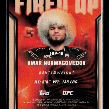 2025 Topps Chrome UFC Fired Up Umar Nurmagomedov #FUP-16