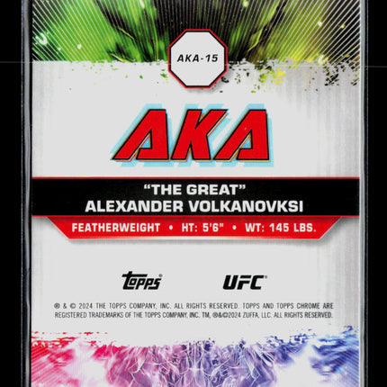 2024 Topps Chrome UFC AKA Alexander Volkanovski #AKA-15