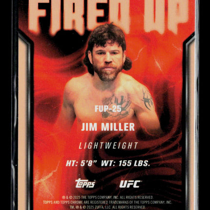 2025 Topps Chrome UFC Fired Up Jim Miller #FUP-25