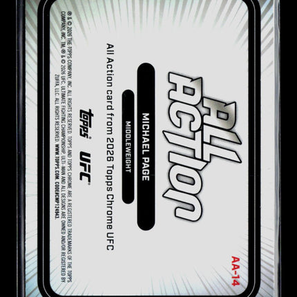 2026 Topps Chrome UFC All Action Michael Page #AA-14