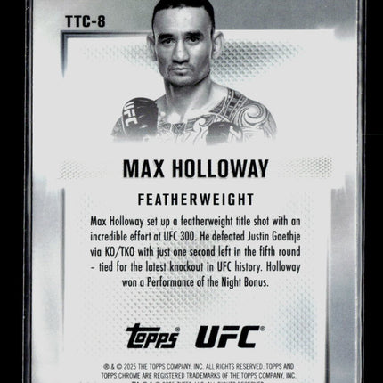 2025 Topps Chrome UFC Top of the Class Max Holloway #TTC-8
