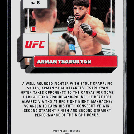 2023 Panini Donruss UFC Arman Tsarukyan #8 Press Proof