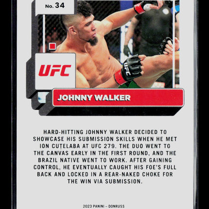 2023 Panini Donruss UFC Johnny Walker #34 Press Proof