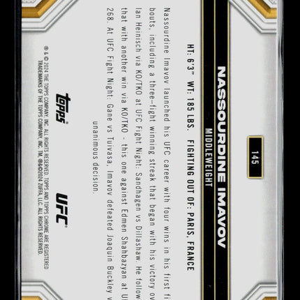 2024 Topps Chrome UFC Nassourdine Imavov #145 Sepia