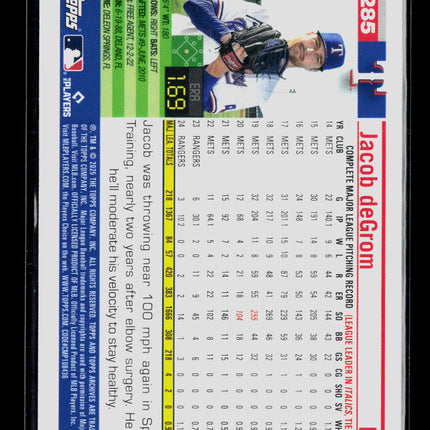 2025 Topps Jacob deGrom #285 Blue Border 19/25