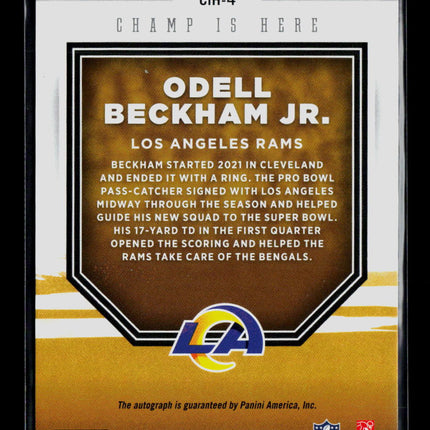 2022 Panini Donruss Football Champ Is Here Odell Beckham Jr. #CIH-4 31/49 Auto