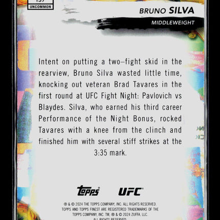 2024 Topps Finest UFC Bruno Silva #157 Purple Checkerboard 36/99
