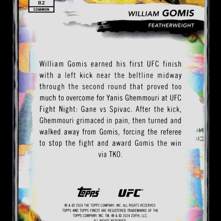 2024 Topps Finest UFC William Gomis #82 Purple Refractor RC /150