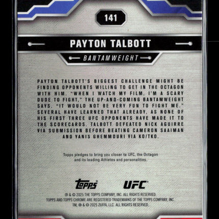 2025 Topps Chrome UFC Payton Talbott #141 RC Sepia