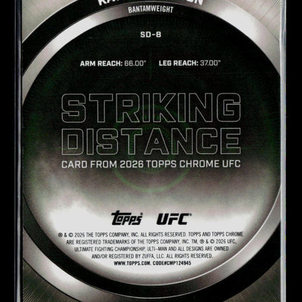 2026 Topps Chrome UFC Striking Distance Kayla Harrison #SD-8 Blue Refractor /150